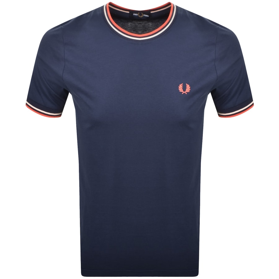 【FRED PERRY】 Twin Tipped T-Shirt Fred Perry TWIN TIPPED T-SHIRT Biały - Bezpłatna dostawa